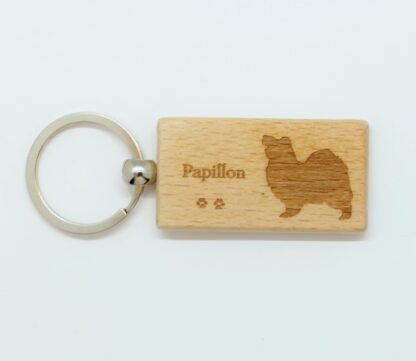 Papillon Wood Keychain