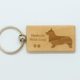 Pembroke Welsh Corgi Wood Keychain