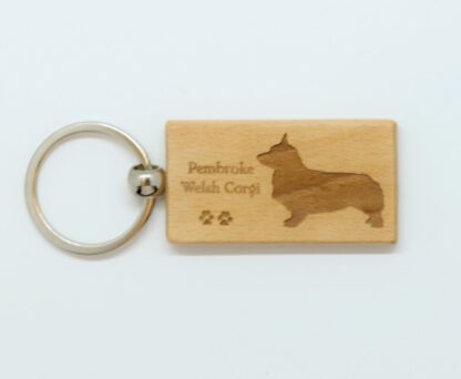 Pembroke Welsh Corgi Wood Keychain