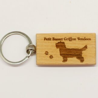 Petit Basset Griffon Vendeen Wood Keychain