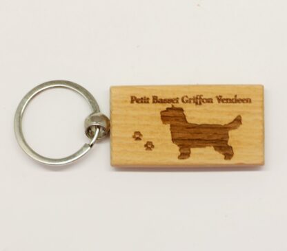 Petit Basset Griffon Vendeen Wood Keychain