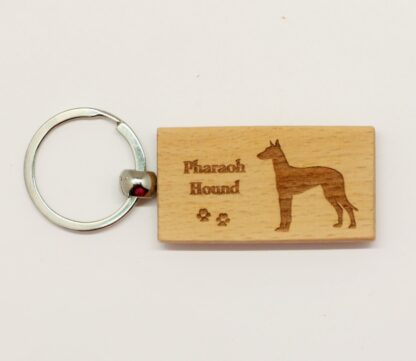 Pharaoh Hound Wood Keychain