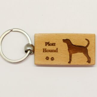 Plott Hound Wood Keychain