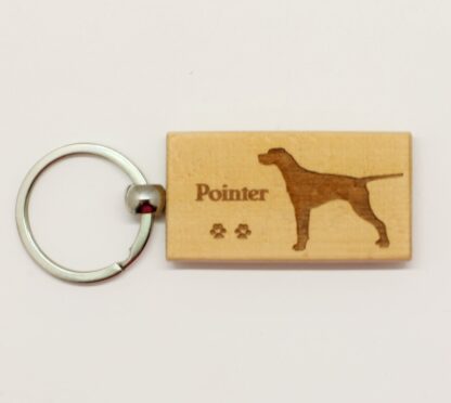 Pointer Wood Keychain