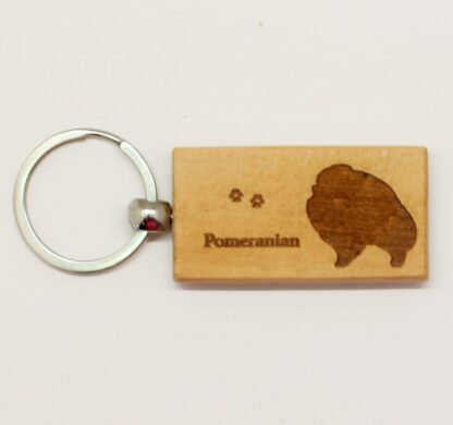 Pomeranian Wood Keychain