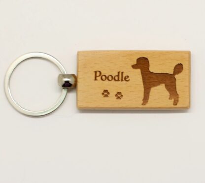 Poodle Wood Keychain