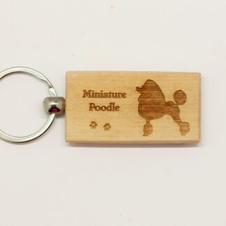 Poodle Miniature Poodle Wood Keychain