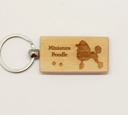 Poodle Miniature Poodle Wood Keychain