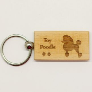 Poodle Toy Poodle Wood Keychain