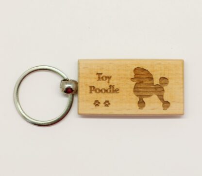 Poodle Toy Poodle Wood Keychain