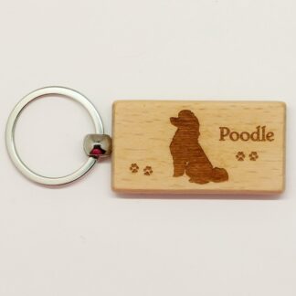 Poodle Wood Keychain