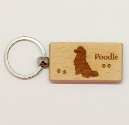 Poodle Wood Keychain