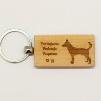 Portuguese Podengo Pequeno Wood Keychain