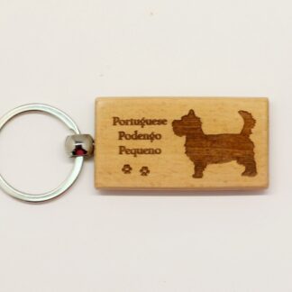 Portuguese Podengo Pequeno Wood Keychain