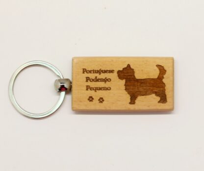 Portuguese Podengo Pequeno Wood Keychain