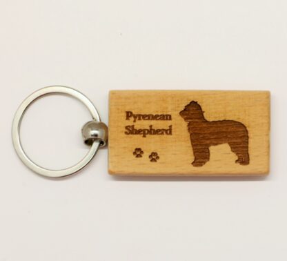 Pyrenean Shepherd Wood Keychain