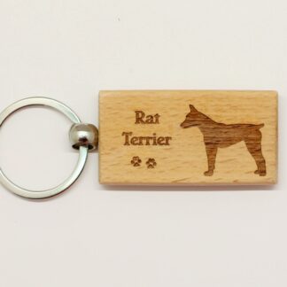 Rat Terrier Wood Keychain