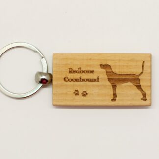 Redbone Coonhound Wood Keychain