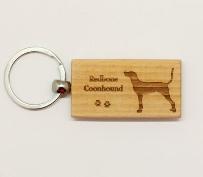 Redbone Coonhound Wood Keychain