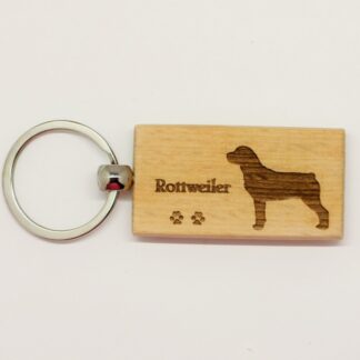 Rottweiler Wood Keychain