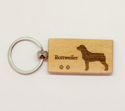 Rottweiler Wood Keychain