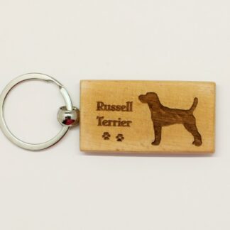 Russell Terrier Wood Keychain