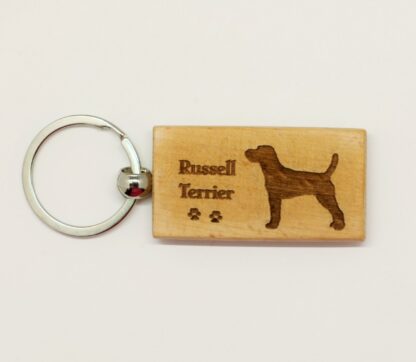 Russell Terrier Wood Keychain