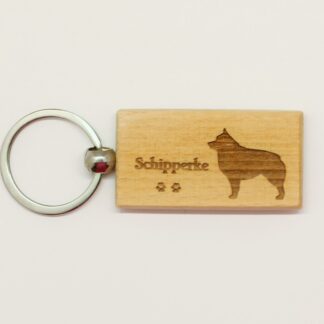 Schipperke Wood Keychain