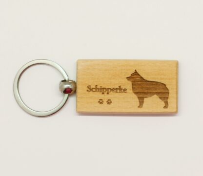 Schipperke Wood Keychain