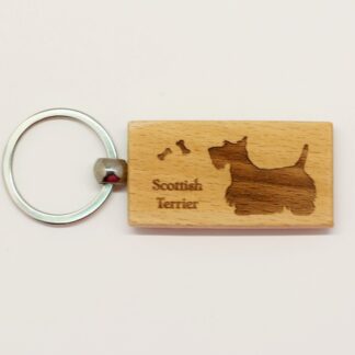 Scottish Terrier Wood Keychain