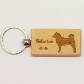 Shiba Inu Wood Keychain