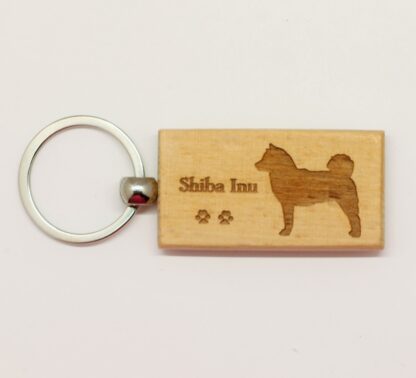 Shiba Inu Wood Keychain