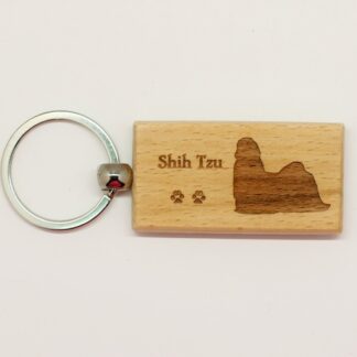 Shih Tzu Wood Keychain