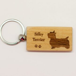 Silky Terrier Wood Keychain