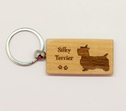 Silky Terrier Wood Keychain