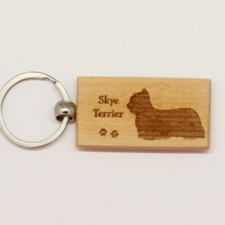 Skye Terrier Wood Keychain