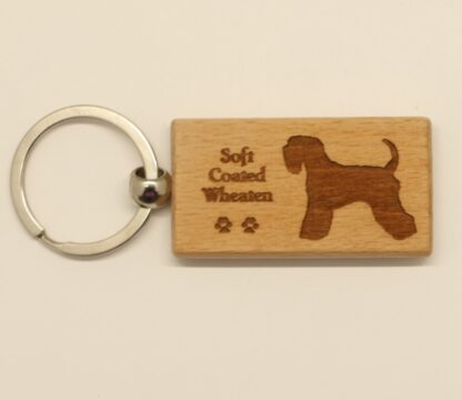 Soft-Coated Wheaten Terrier Wood Keychain