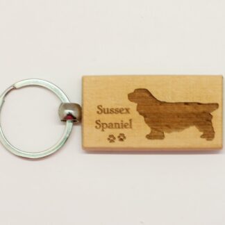 Sussex Spaniel Wood Keychain