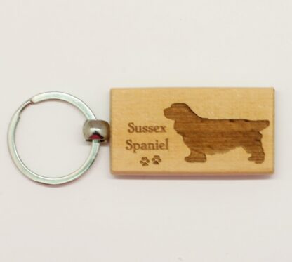 Sussex Spaniel Wood Keychain