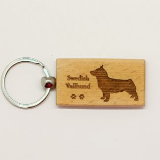 Swedish Vallhund Wood Keychain