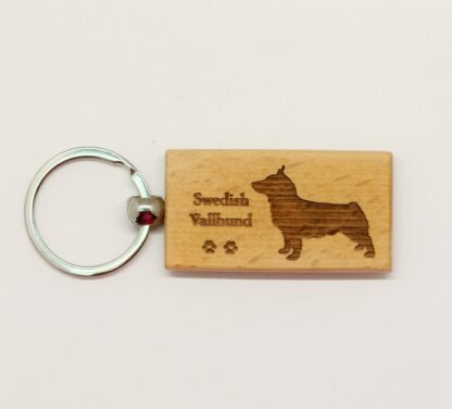 Swedish Vallhund Wood Keychain