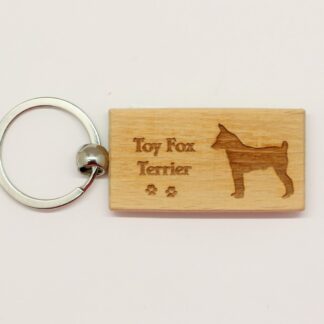 Toy Fox Terrier Wood Keychain