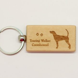 Treeing Walker Coonhound Wood Keychain