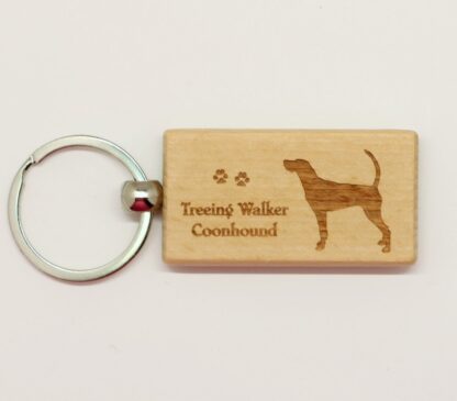 Treeing Walker Coonhound Wood Keychain