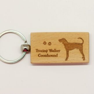 Treeing Walker Coonhound Wood Keychain