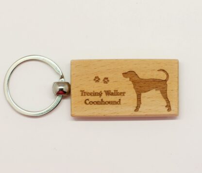 Treeing Walker Coonhound Wood Keychain