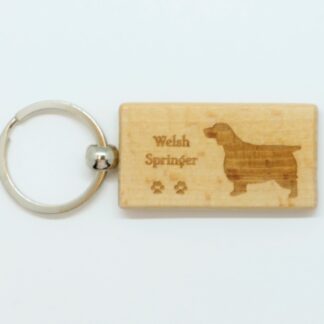 Welsh Springer Spaniel Wood Keychain