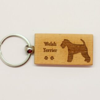 Welsh Terrier Wood Keychain