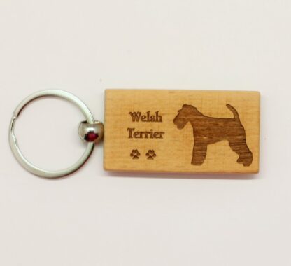 Welsh Terrier Wood Keychain