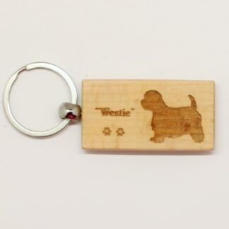 West Highland White Terrier Wood Keychain